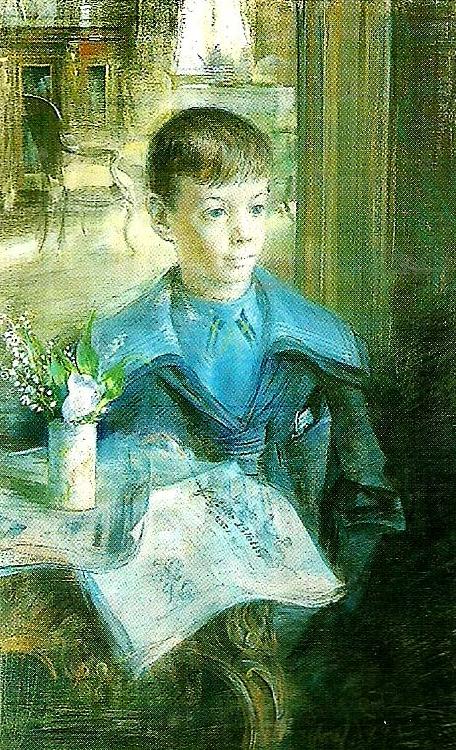portratt av erik l -magnus som barn, Carl Larsson